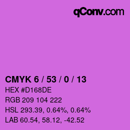 Color code: CMYK 6 / 53 / 0 / 13 | qconv.com