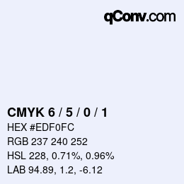 颜色代码: CMYK 6 / 5 / 0 / 1 | qconv.com