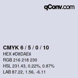 カラーコード: CMYK 6 / 5 / 0 / 10 | qconv.com