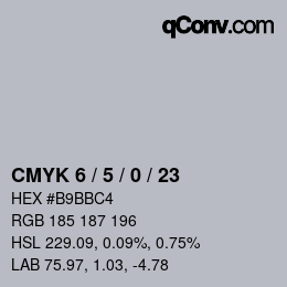 Color code: CMYK 6 / 5 / 0 / 23 | qconv.com