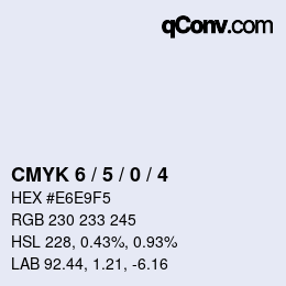 颜色代码: CMYK 6 / 5 / 0 / 4 | qconv.com