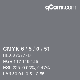 颜色代码: CMYK 6 / 5 / 0 / 51 | qconv.com