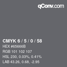カラーコード: CMYK 6 / 5 / 0 / 58 | qconv.com