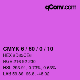 カラーコード: CMYK 6 / 60 / 0 / 10 | qconv.com