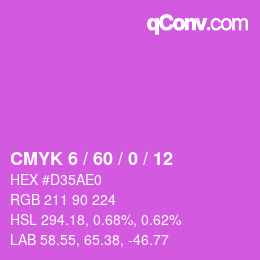カラーコード: CMYK 6 / 60 / 0 / 12 | qconv.com
