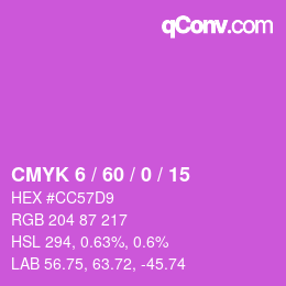 カラーコード: CMYK 6 / 60 / 0 / 15 | qconv.com