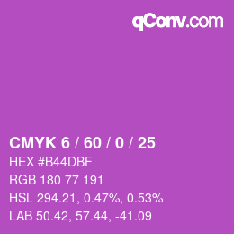 カラーコード: CMYK 6 / 60 / 0 / 25 | qconv.com