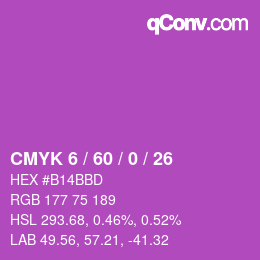 カラーコード: CMYK 6 / 60 / 0 / 26 | qconv.com