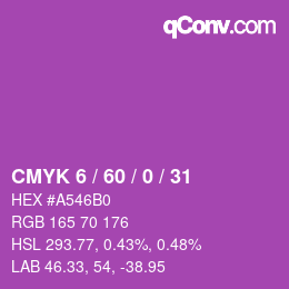 カラーコード: CMYK 6 / 60 / 0 / 31 | qconv.com