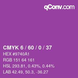 カラーコード: CMYK 6 / 60 / 0 / 37 | qconv.com