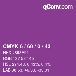 Color code: CMYK 6 / 60 / 0 / 43 | qconv.com