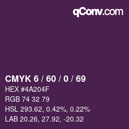 Color code: CMYK 6 / 60 / 0 / 69 | qconv.com