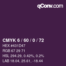 カラーコード: CMYK 6 / 60 / 0 / 72 | qconv.com