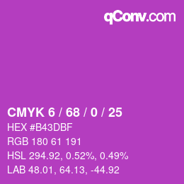 Color code: CMYK 6 / 68 / 0 / 25 | qconv.com