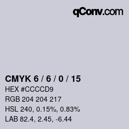 Farbcode: CMYK 6 / 6 / 0 / 15 | qconv.com