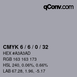 Color code: CMYK 6 / 6 / 0 / 32 | qconv.com