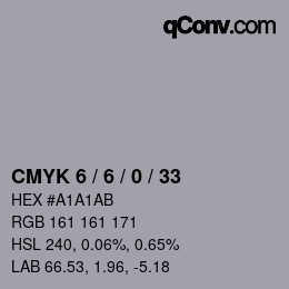 Color code: CMYK 6 / 6 / 0 / 33 | qconv.com