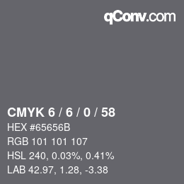 颜色代码: CMYK 6 / 6 / 0 / 58 | qconv.com