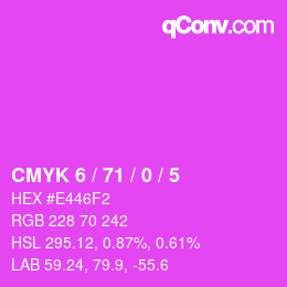 Color code: CMYK 6 / 71 / 0 / 5 | qconv.com