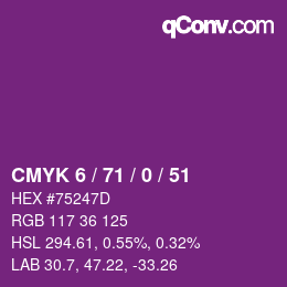 Color code: CMYK 6 / 71 / 0 / 51 | qconv.com