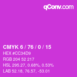 カラーコード: CMYK 6 / 76 / 0 / 15 | qconv.com