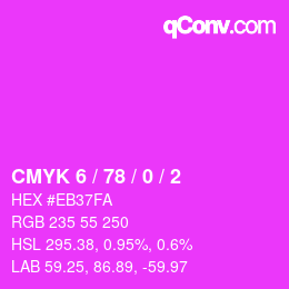 Color code: CMYK 6 / 78 / 0 / 2 | qconv.com