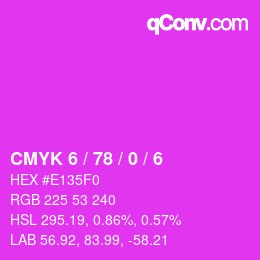 Color code: CMYK 6 / 78 / 0 / 6 | qconv.com