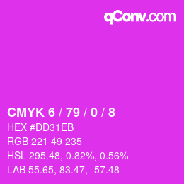 カラーコード: CMYK 6 / 79 / 0 / 8 | qconv.com