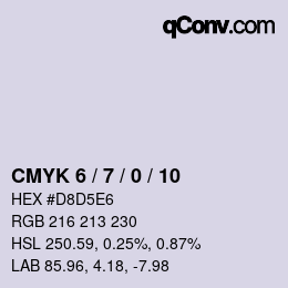 カラーコード: CMYK 6 / 7 / 0 / 10 | qconv.com