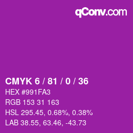 Color code: CMYK 6 / 81 / 0 / 36 | qconv.com