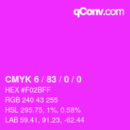 Color code: CMYK 6 / 83 / 0 / 0 | qconv.com