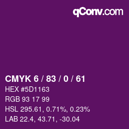 Color code: CMYK 6 / 83 / 0 / 61 | qconv.com