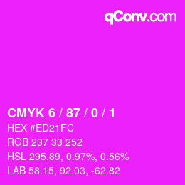 Farbcode: CMYK 6 / 87 / 0 / 1 | qconv.com