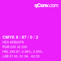 カラーコード: CMYK 6 / 87 / 0 / 2 | qconv.com