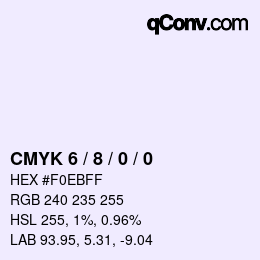 カラーコード: CMYK 6 / 8 / 0 / 0 | qconv.com