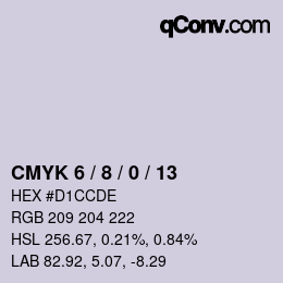 颜色代码: CMYK 6 / 8 / 0 / 13 | qconv.com