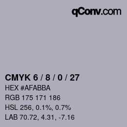 颜色代码: CMYK 6 / 8 / 0 / 27 | qconv.com