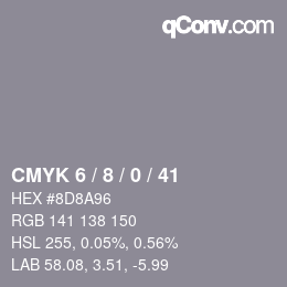 Color code: CMYK 6 / 8 / 0 / 41 | qconv.com