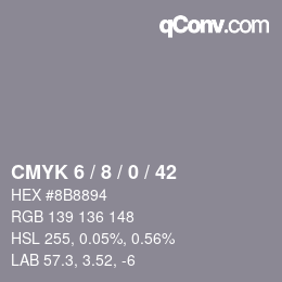 Color code: CMYK 6 / 8 / 0 / 42 | qconv.com