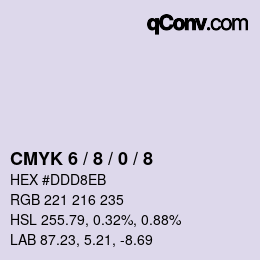 Code couleur: CMYK 6 / 8 / 0 / 8 | qconv.com