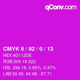 カラーコード: CMYK 6 / 92 / 0 / 13 | qconv.com