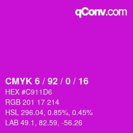 カラーコード: CMYK 6 / 92 / 0 / 16 | qconv.com