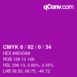 カラーコード: CMYK 6 / 92 / 0 / 34 | qconv.com