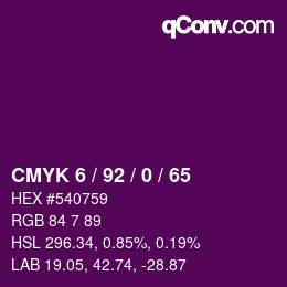 カラーコード: CMYK 6 / 92 / 0 / 65 | qconv.com
