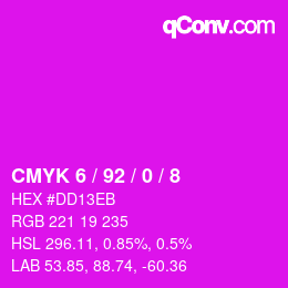 Color code: CMYK 6 / 92 / 0 / 8 | qconv.com