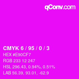 Color code: CMYK 6 / 95 / 0 / 3 | qconv.com