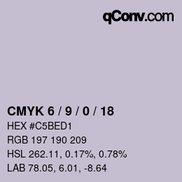 カラーコード: CMYK 6 / 9 / 0 / 18 | qconv.com