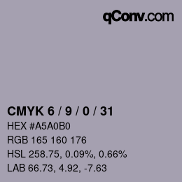 Color code: CMYK 6 / 9 / 0 / 31 | qconv.com