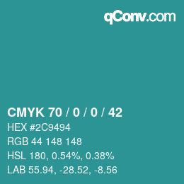 颜色代码: CMYK 70 / 0 / 0 / 42 | qconv.com