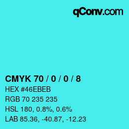 Color code: CMYK 70 / 0 / 0 / 8 | qconv.com